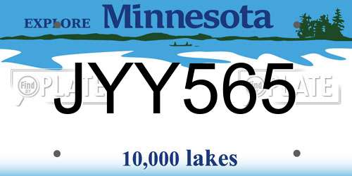 JYY565 Minnesota License Plate