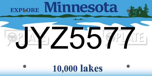 JYZ5577 Minnesota License Plate