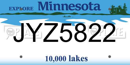 JYZ5822 Minnesota License Plate