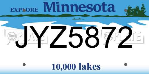 JYZ5872 Minnesota License Plate
