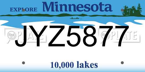JYZ5877 Minnesota License Plate