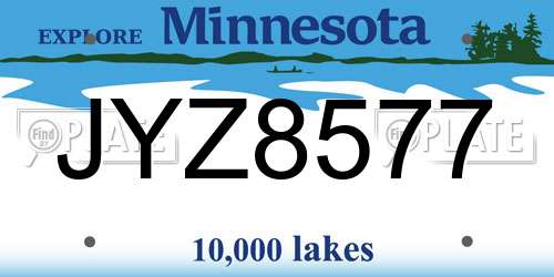 JYZ8577 Minnesota License Plate