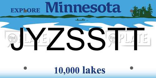 JYZSSTT Minnesota License Plate