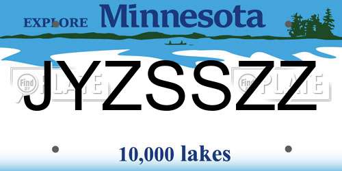JYZSSZZ Minnesota License Plate