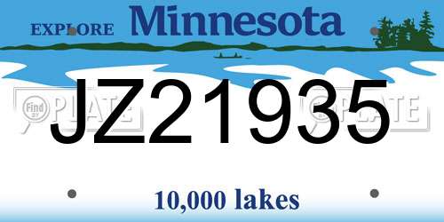 JZ21935 Minnesota License Plate