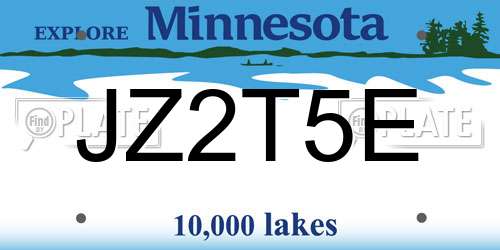 JZ2T5E Minnesota License Plate