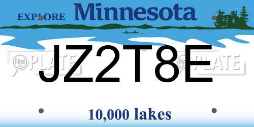 JZ2T8E Minnesota License Plate