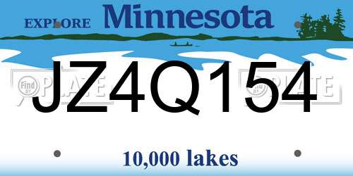 JZ4Q154 Minnesota License Plate