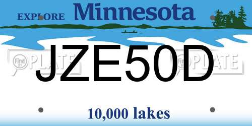 JZE50D Minnesota License Plate