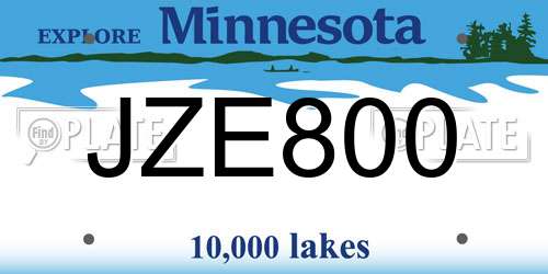 JZE800 Minnesota License Plate
