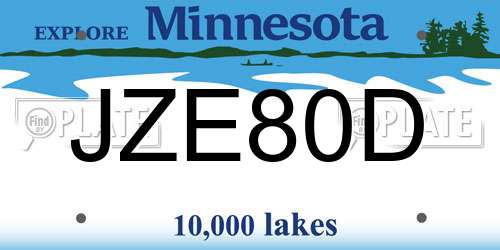 JZE80D Minnesota License Plate