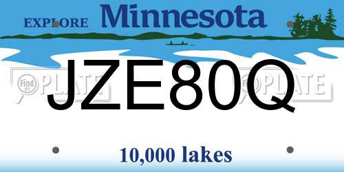 JZE80Q Minnesota License Plate