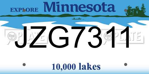 JZG7311 Minnesota License Plate