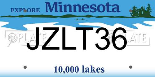 JZLT36 Minnesota License Plate