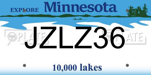 JZLZ36 Minnesota License Plate