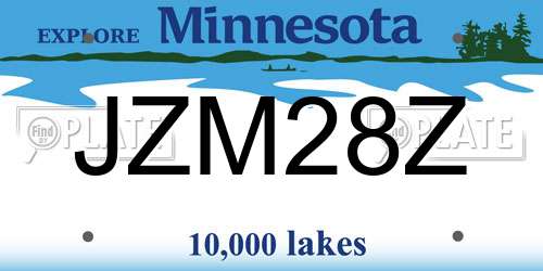 JZM28Z Minnesota License Plate