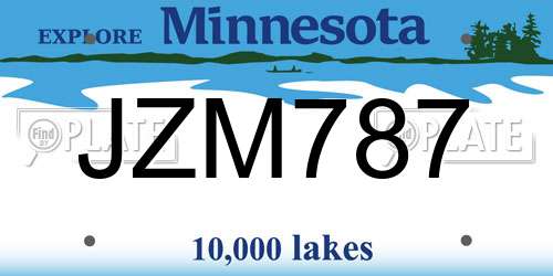 JZM787 Minnesota License Plate