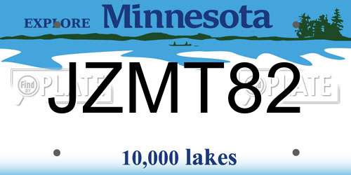 JZMT82 Minnesota License Plate