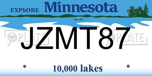 JZMT87 Minnesota License Plate
