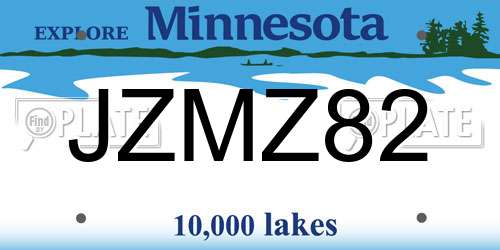 JZMZ82 Minnesota License Plate