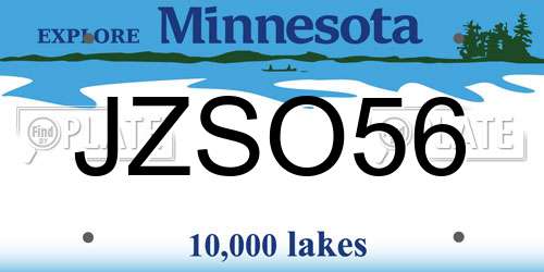 JZSO56 Minnesota License Plate
