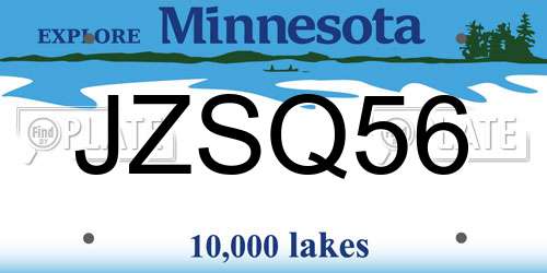 JZSQ56 Minnesota License Plate