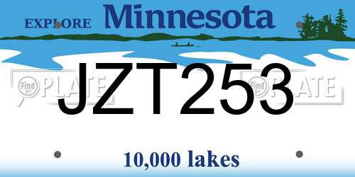 JZT253 Minnesota License Plate