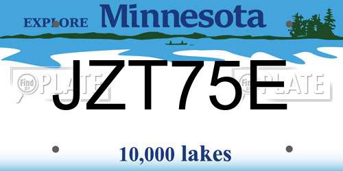 JZT75E Minnesota License Plate