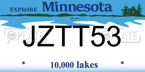 JZTT53 Minnesota License Plate