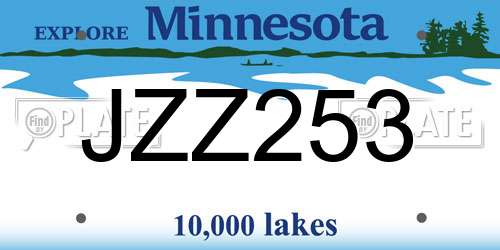 JZZ253 Minnesota License Plate