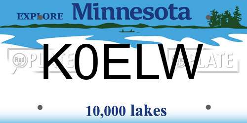 K0ELW Minnesota License Plate