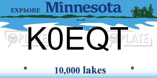 K0EQT Minnesota License Plate