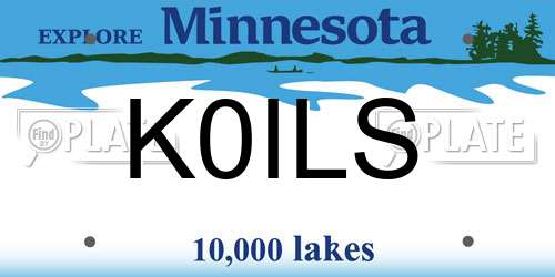 K0ILS Minnesota License Plate
