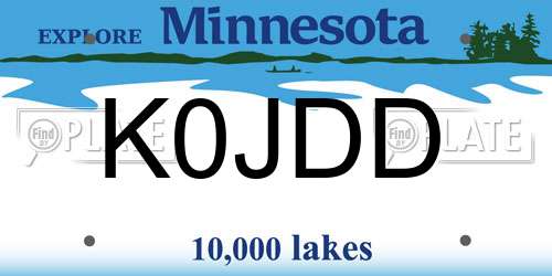 K0JDD Minnesota License Plate