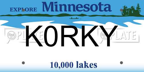 K0RKY Minnesota License Plate