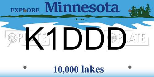 K1DDD Minnesota License Plate