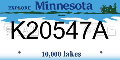 K20547A Minnesota License Plate