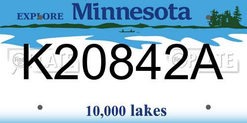 K20842A Minnesota License Plate