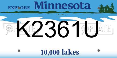 K2361U Minnesota License Plate