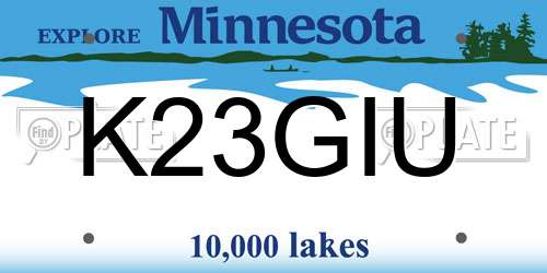 K23GIU Minnesota License Plate