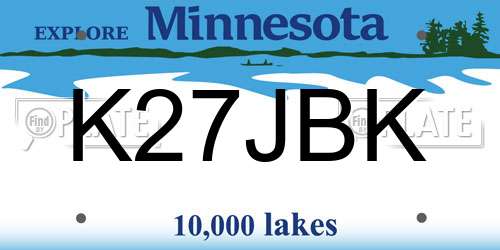 K27JBK Minnesota License Plate