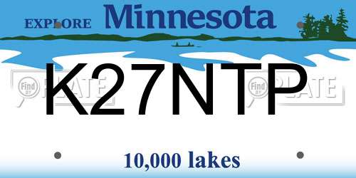 K27NTP Minnesota License Plate