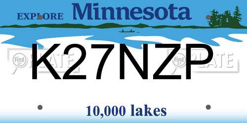 K27NZP Minnesota License Plate