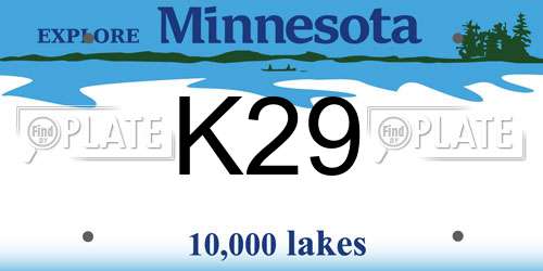 K29 Minnesota License Plate