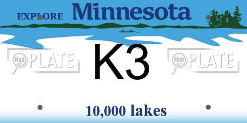 K3 Minnesota License Plate