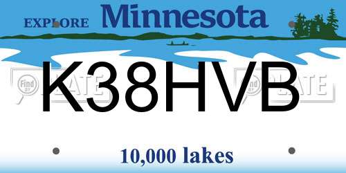 K38HVB Minnesota License Plate