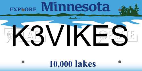 K3VIKES Minnesota License Plate