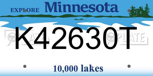 K42630T Minnesota License Plate