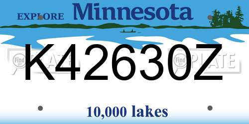 K42630Z Minnesota License Plate