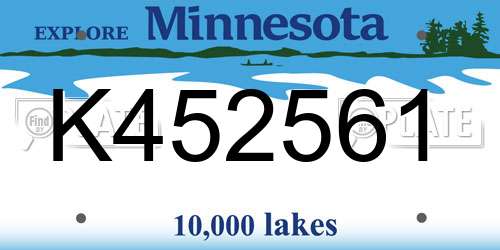 K452561 Minnesota License Plate